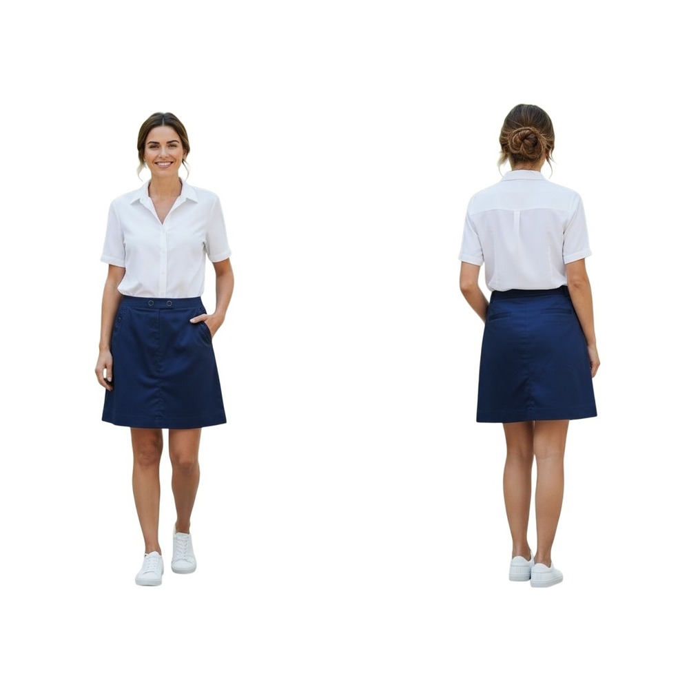 J.Crew Womens Preppy‎ Navy Blue Cotton PreBlend A-Line Skirt with Pockets Size 8